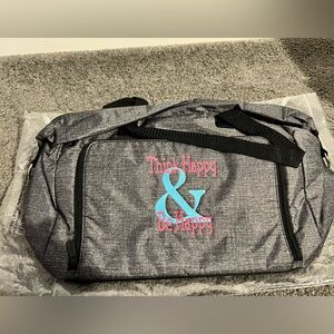 Gray Duffel Bag with Motivational Print